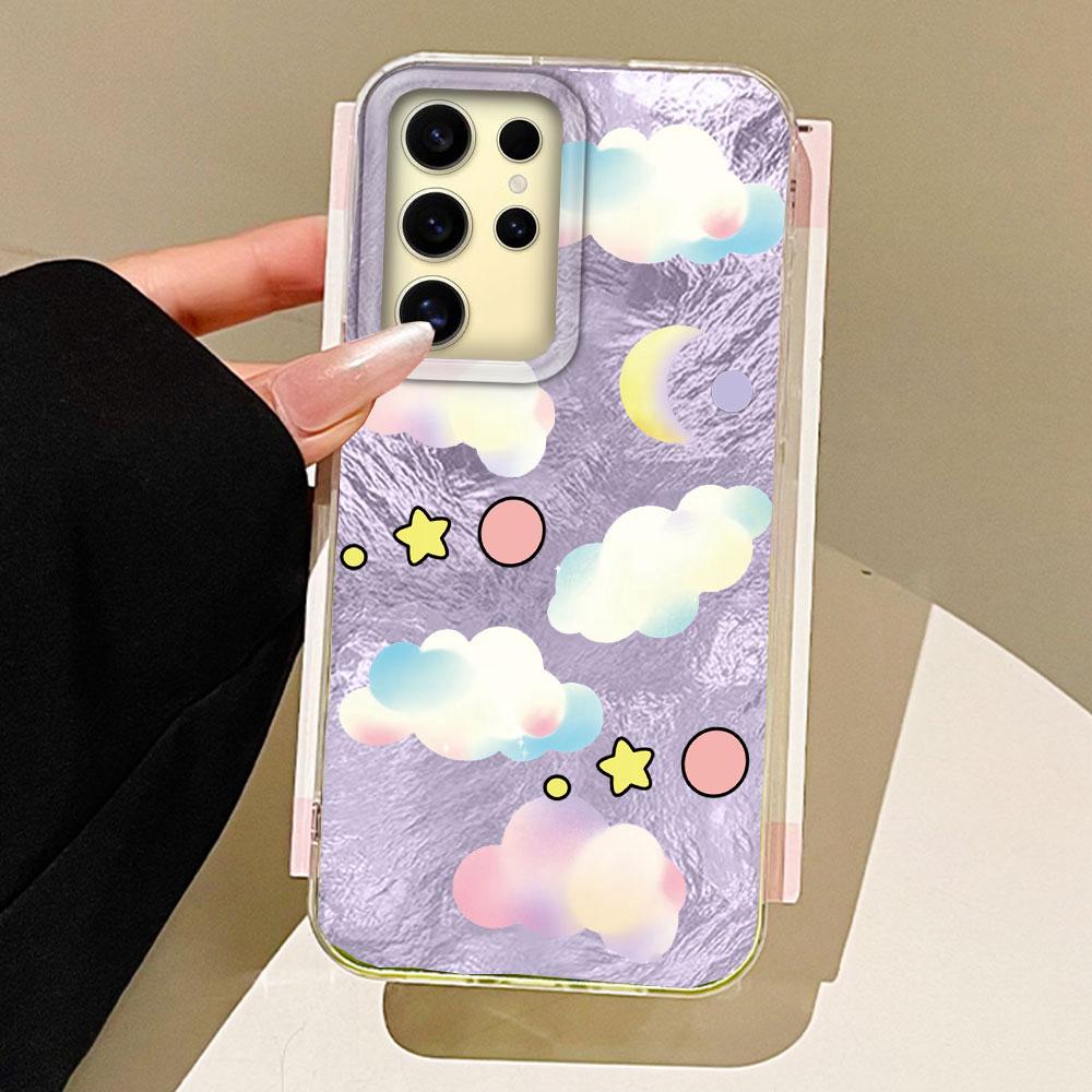 

Blue White Clouds Vortex Texture Girls Phone Case for Samsung Galaxy S25 Edge S24 S23 S22 S21 S20 FE Plus Ultra Shell Bags Cover Samsung Galaxy S24 FE белый