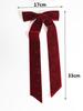 Lystrfac Vintage Long Ribbon Velvet Hair Bow For Women Hairpin Simple Fashion Top Clip Ladies Hairgrips Hair Accessories