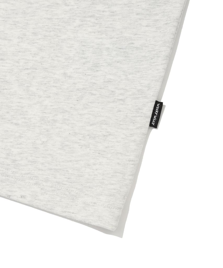 WACKY WILLY Arch Typography Short Sleeve T-Shirt Light Grey
