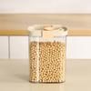 Airtight Food Container Clear Sealed Storage Box with Lid Stackable Grain Canister for Nuts Beans Spices Kitchen Cabinet Pantry Organization