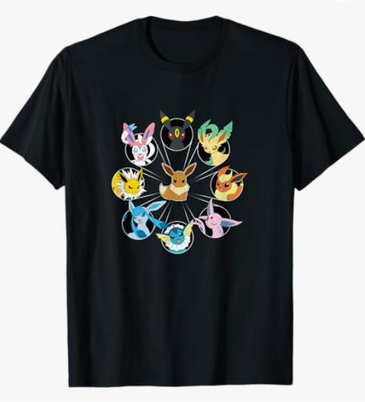 Pokémon Eevee Evolution Circle T- Mens Womens Unisex T-Shirt L