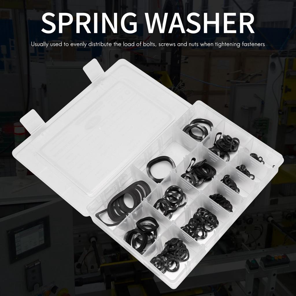 ABYA 320Pcs Carbon Steel Compression Type Wavy Wave Crinkle Spring Three Wave Washers Assortment Kit