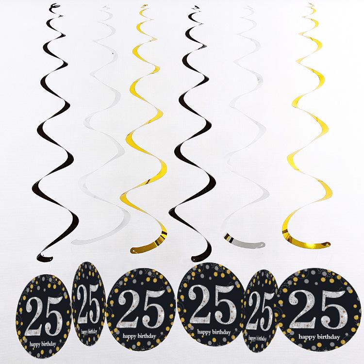 PVC Spiral Ornament Pendants for 18th, 30th, 60th Birthday Party Decorations