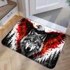 1pc Pack, 2D Flat Printing, Wolf Eagle Pattern Indoor Doormat, Non-Slip and Wear-Resistant Household Entryway Mat, Colorful Non-Slip Machine Washable 