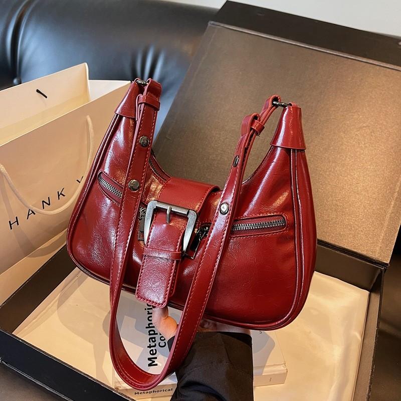 Trendy Pu Underarm Bag For Women In Black Burgundy And Brown With Unique Style