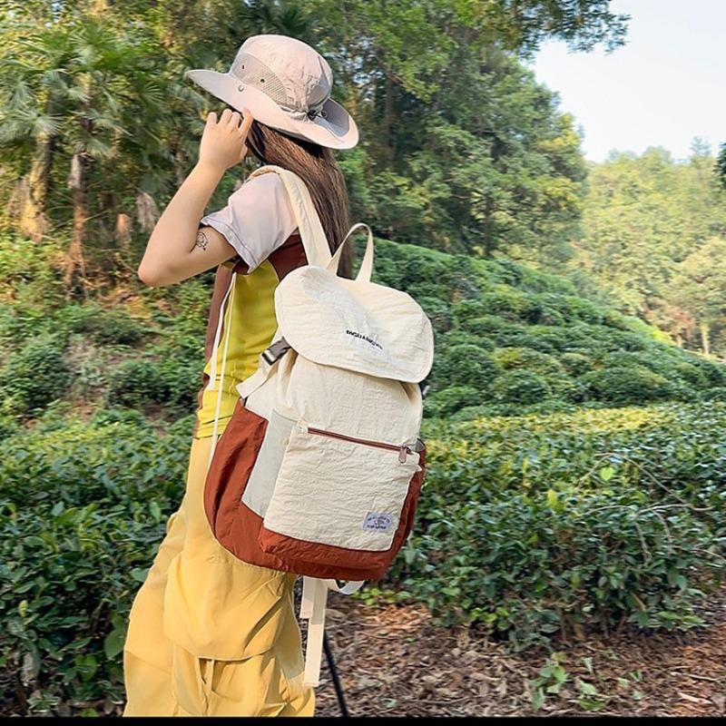 Large Capacity Cloth Bag Backpack Women's Leisure Simple Versatile Mountaineering Bag Sports Fitness Lightweight Travel Backpack