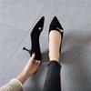 Damen High Heels 2025 Frühling und Herbst neue französische Schuhe Damen dünne Absätze vielseitiger kleiner Duftstil mittlerer Absatz mit Rock Fee Einzelne Schuhe