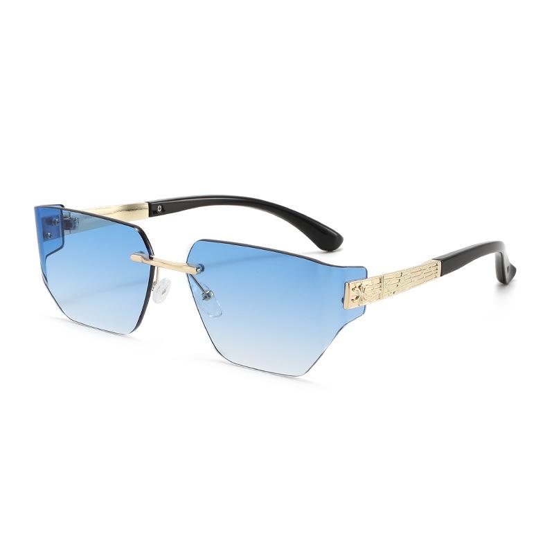 Stylish Frameless Metal Sunglasses for Women, Oversized Frames, European and American Style.