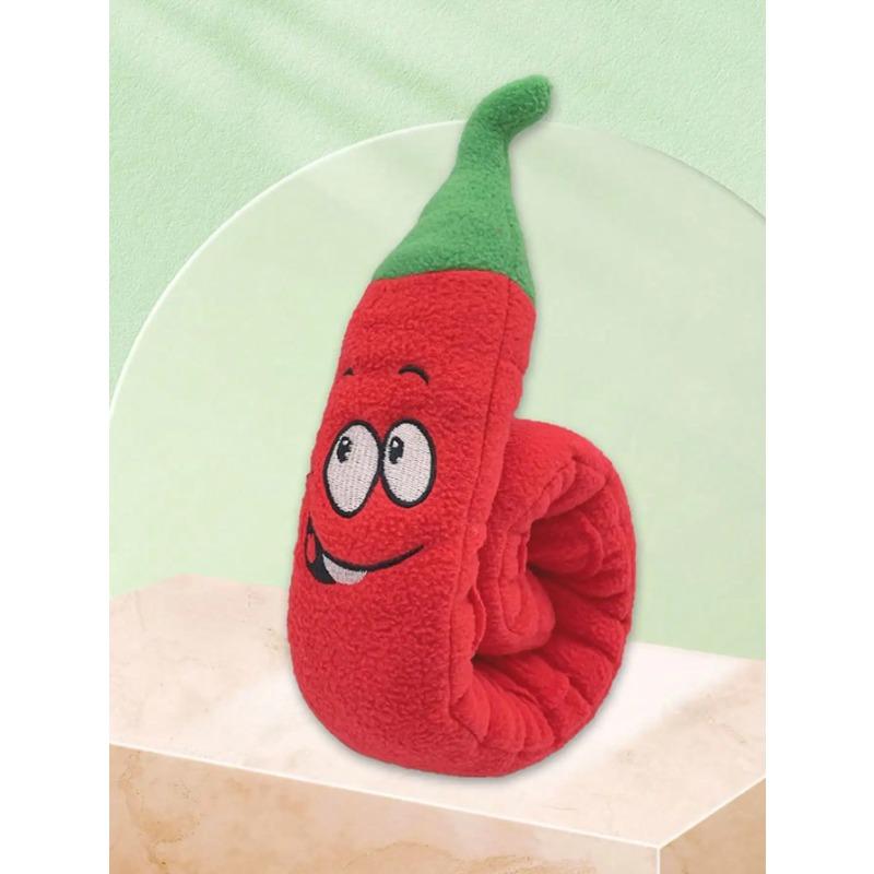 

Игрушка для собак с пищащим звуком, симпатичная плюшевая игрушка для маленьких собак с красным перцем, подходит для маленьких, средних и больших собак, игрушка с запахом для собак, интерактивная головоломка красный