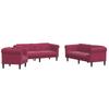 3 Piece Sofa Set Burgundy Velvet