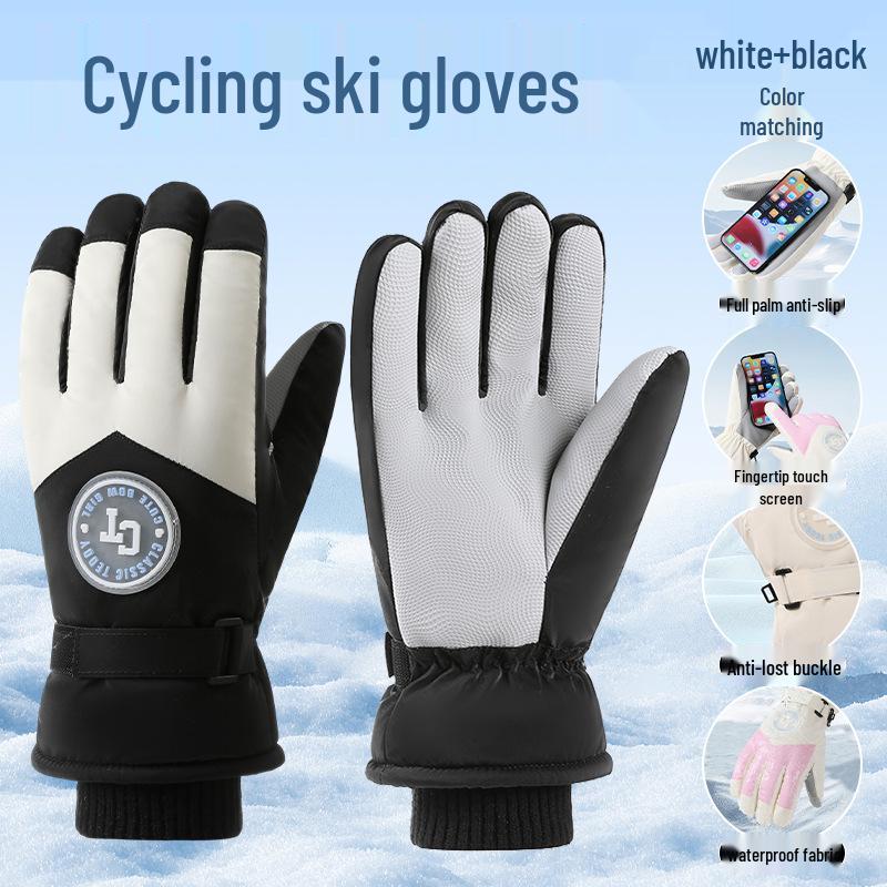 Unisex Winter Skihandschuhe: Samtgefüttert, Touchscreen-kompatibel, Winddicht und Kälteschutz für Outdoor-Sportarten