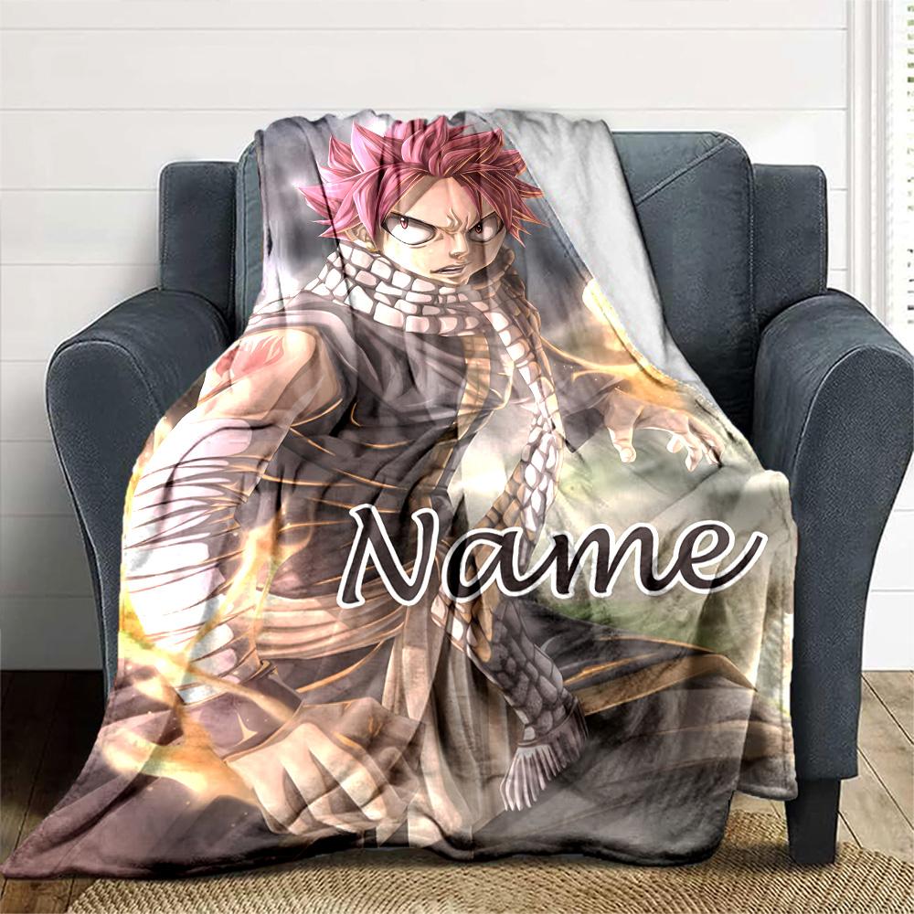 Customizable Fairy Tail2 Throw Blanket – Personalized Name, All-Season Cozy Snug Blanket, Machine Washable, Personalized Blanket
