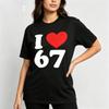 100 Cotton Unisex Round Neck Standard T Shirt White Font Red Heart Retro Number Graphic Short Sleeve Simple Casual Tee 6 Colors