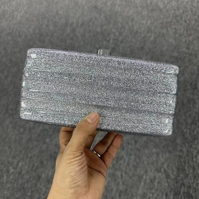 2025 New Fashion Acrylic Long Evening Clutch Bags Luxury Designer Women Wedding Party Square Handbags Shoulder Bag