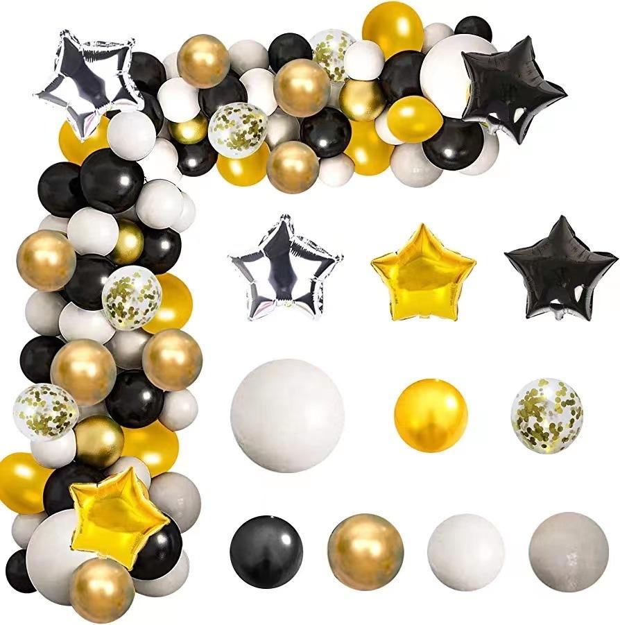 

Черное золото цепочка из воздушных шаров пакет воздушных шаров для вечеринки по случаю дня рождения свадебное свадебное оформление набор декоративных шаров Set as shown
