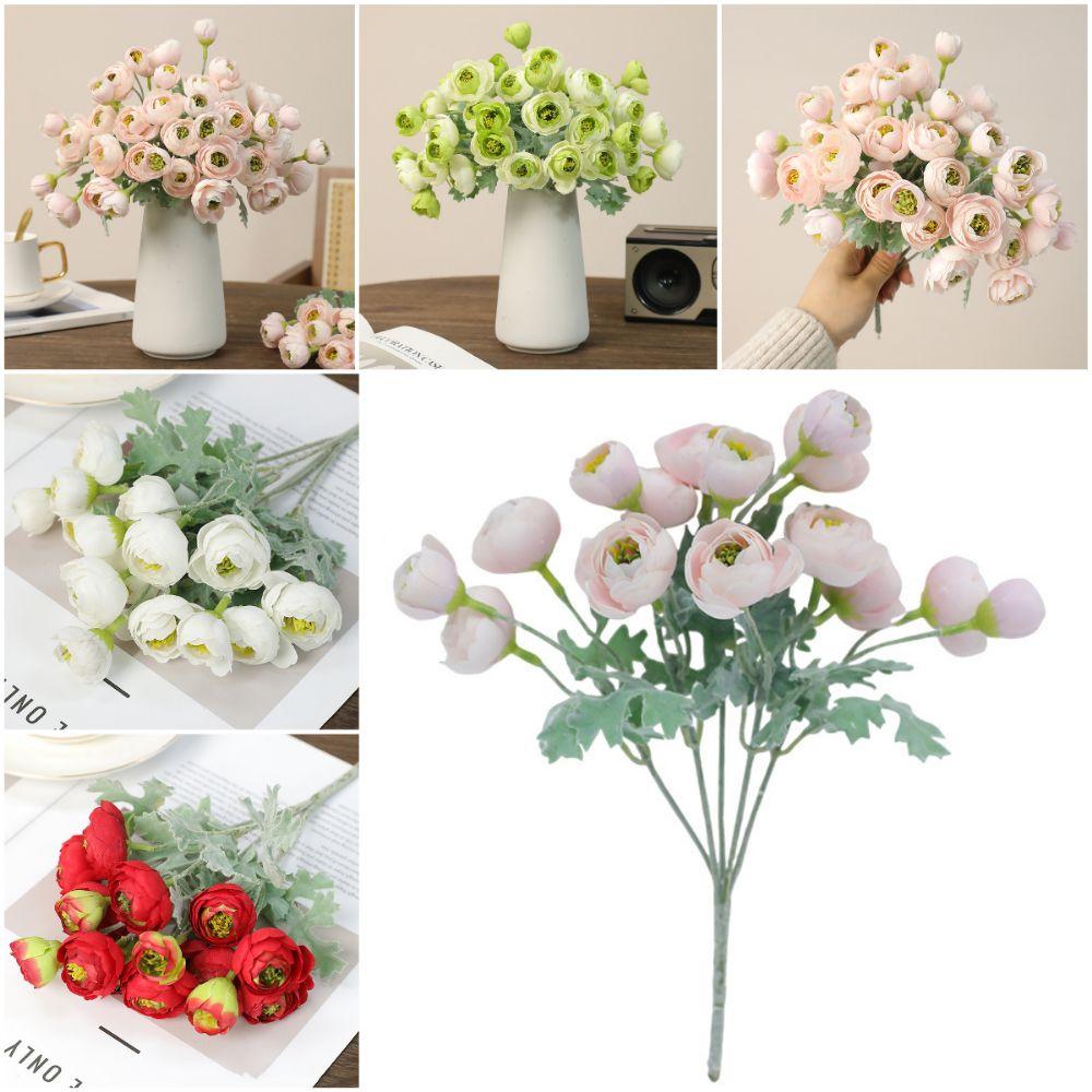 15 Heads Simulation Camellia Flower Multicolor Faux Flower  Party Supplies