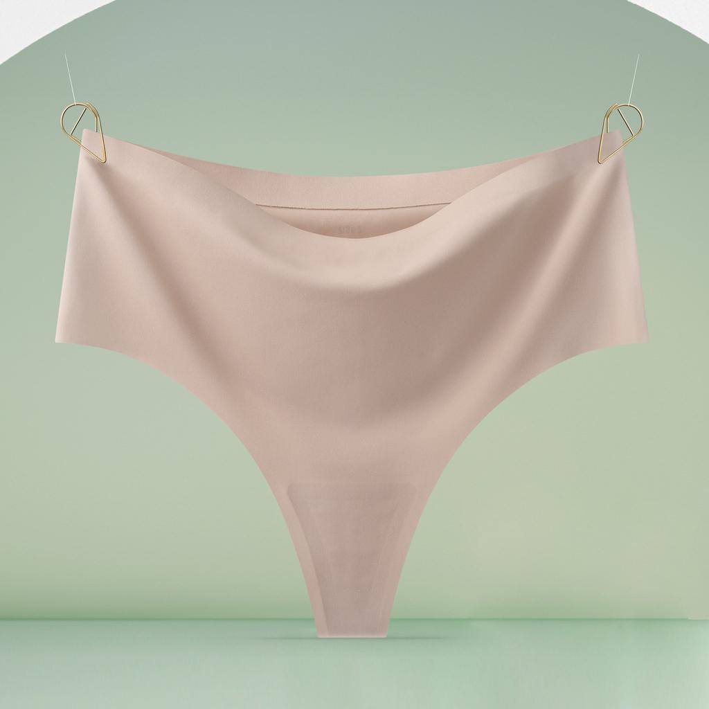 Lady Summer One-piece Silk-Free Breathable High-Waisted Abs-Controlling Yoga Thong Underwear