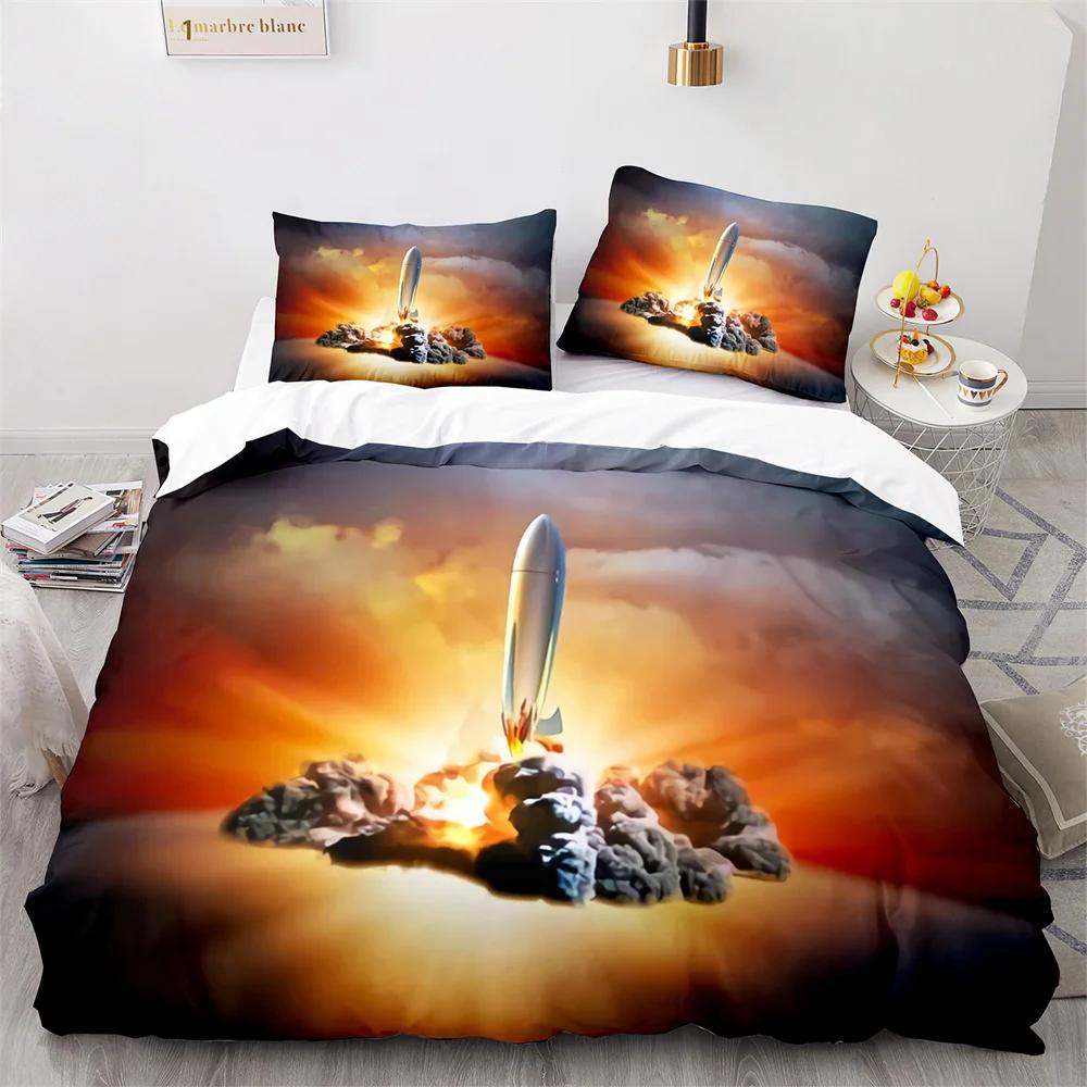 Explode Duvet Cover Orange Firework Shaped Pattern Disaster Theme King Queen Size For Kid Boy Girl Adults For Bedroom Decoration