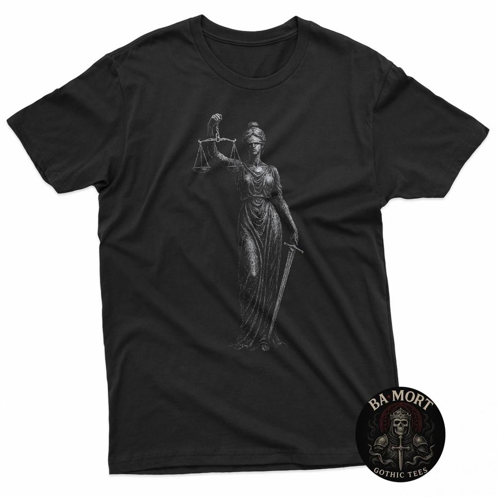 Gothic Distressed Lady Justice TShirt Unisex T-Shirt XXL
