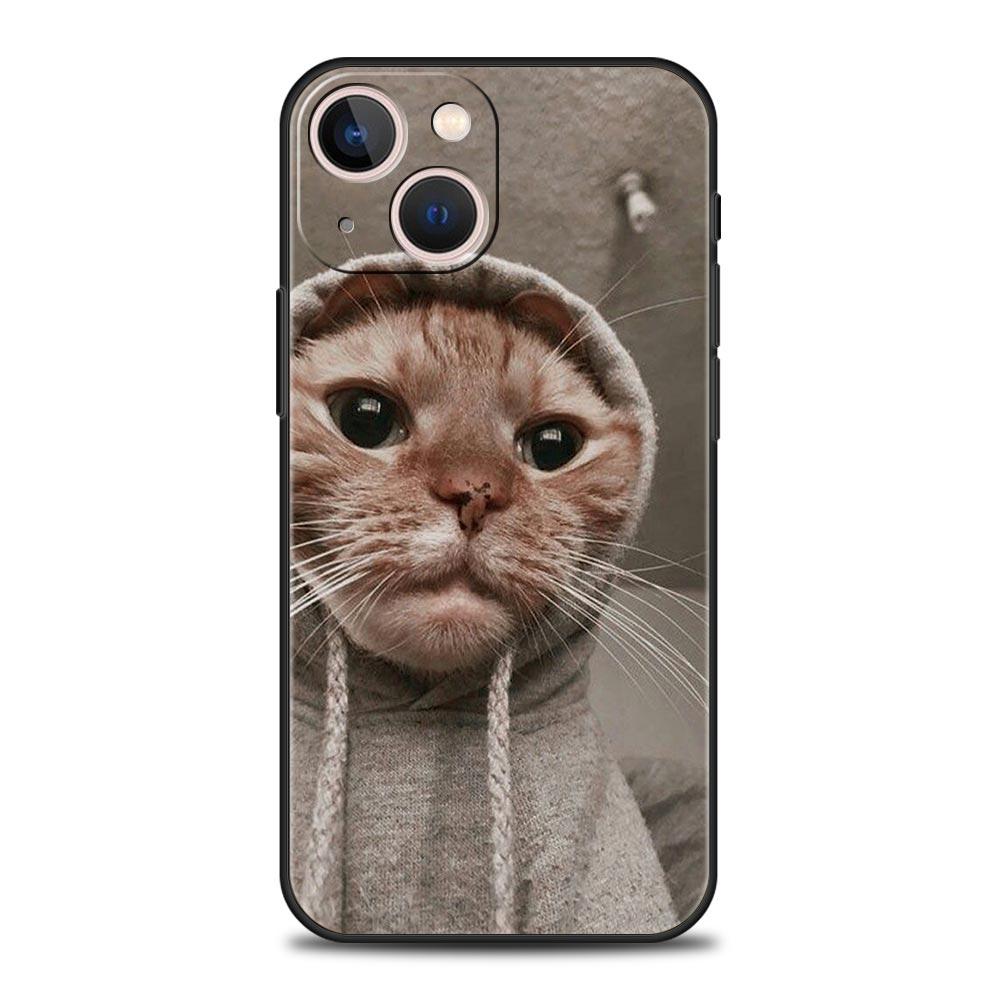 Healing Cute Cat Collection Phone Case for iPhone 17 16 15 14 13 12 11 Series Pro Max Plus Double Layer Protection