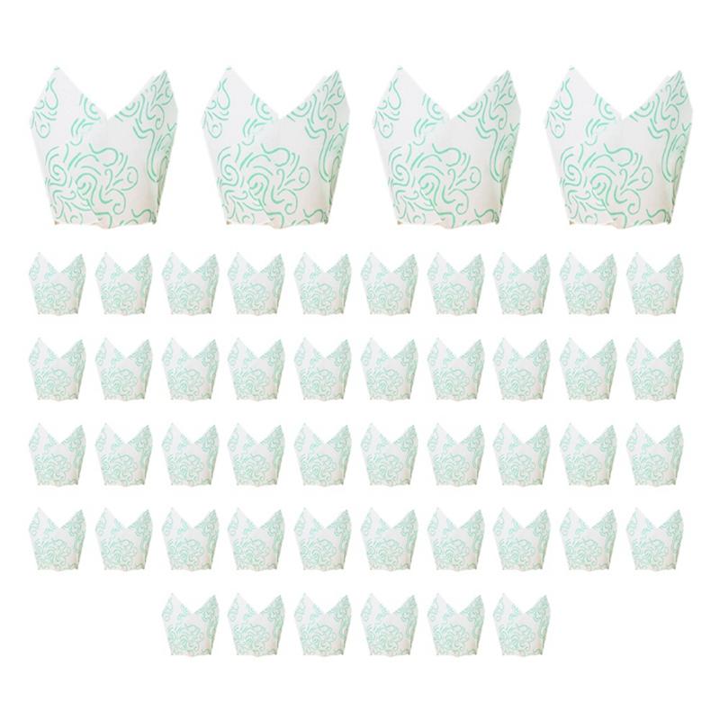 Practical-50PCS Newspaper Style Cupcake Liner Baking Cup For Wedding Party Tulip Muffin Cupcake Paper Cup Oilproof Cake