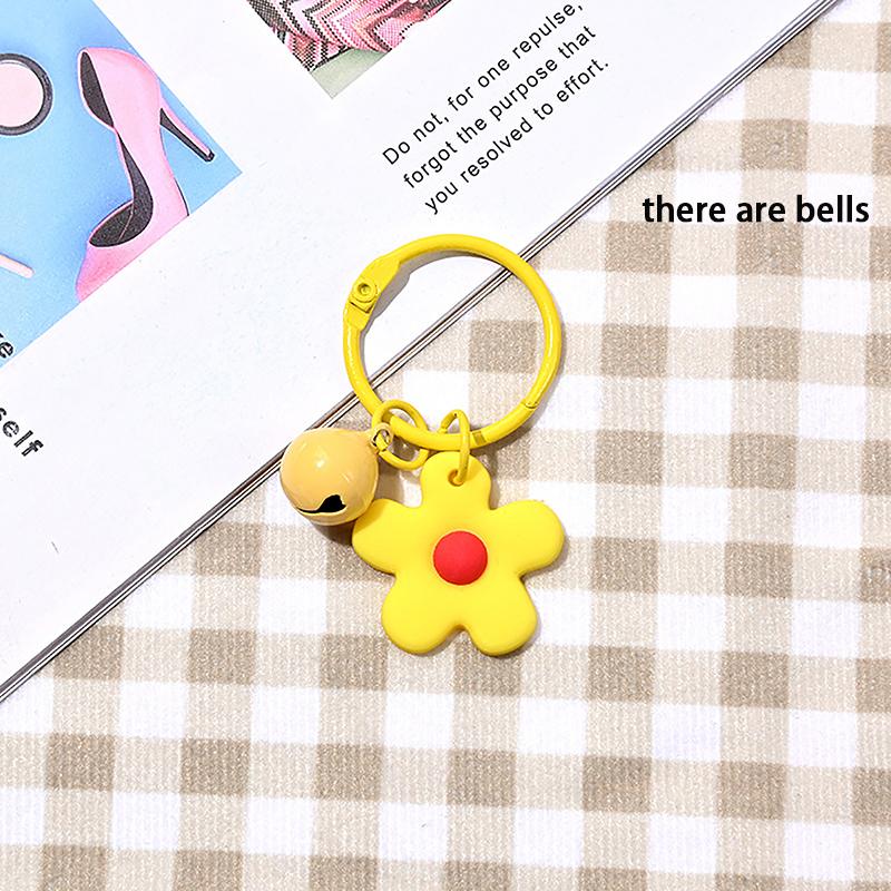 Koreański mały cukierkowy kwiat brelok dla kobiet dziewczyna dzwonek breloczek kluczyk do samochodu torba na łańcuszku wisiorek z zawieszką biżuteria na imprezę