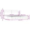 Metal Bed Frame without Mattress Smoked Oak Finish 193 x 203 cm