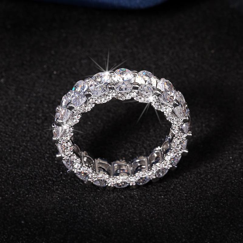 European & American Style Hip Hop Zircon Fashion Ring - Exaggerated Personality Design, Model R6444.