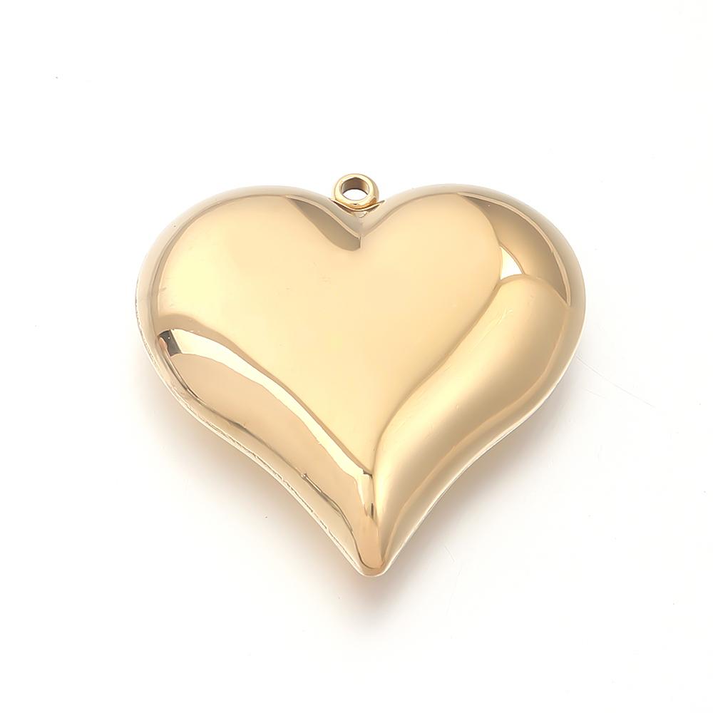 1Pc 15-45mm Stainless Steel Heart Charms for DIY Earrings Necklace Bracelet Pendant Jewelry Making Findings Accessories