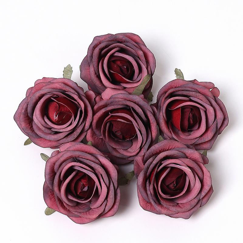 5/10Pcs Rose Artificial Flowers Head Silk Fake Flowers Wedding Decoration Home Decor DIY Bride Crafts Wreath Garland Accessories