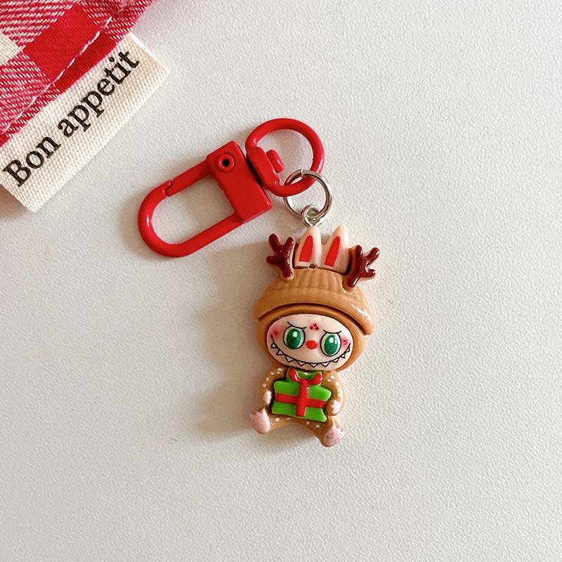 1/6Pcs Key Chains Hanging Cartoon Pendant Cute Backpack Pendant Christmas Gift Christmas Series Rabbit Keychain