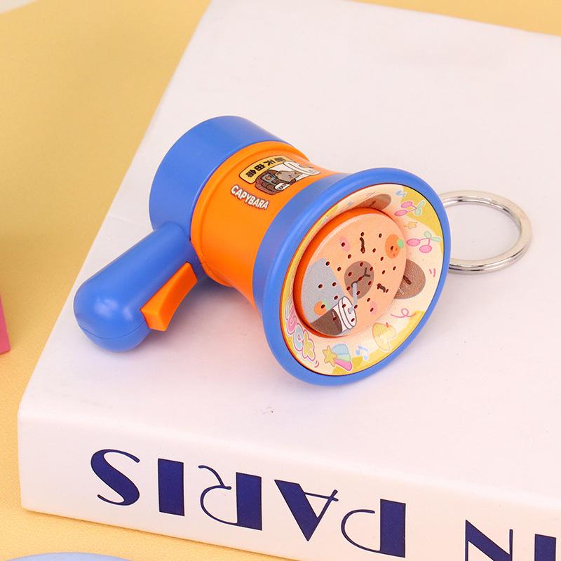 Cartoon Mini Recording Speaker Toy Keychain Charm Children Kids Handheld Loudspeaker Backpack Bag Pendant Car Key Chain Keyring