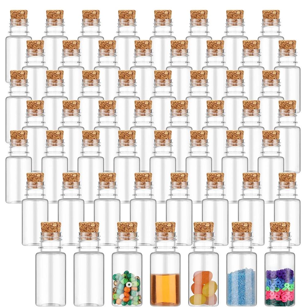 

10ml Mini Plastic Bottles with Corks Tiny Clear Sand Art Bottles Wishing Vial for Wedding Birthday Party Decoration DIY Crafts 20pcs