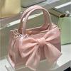 Fashion Women Clutch Purse Handbags Summer Pink Bowknot Female Underarm Bags Sweet Girl'S Small Square Shoulder Messenger Bag