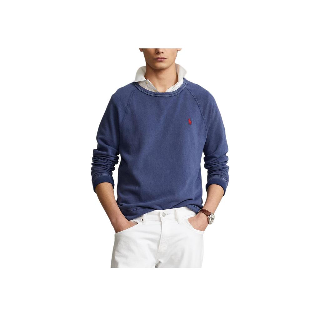 Polo Ralph Lauren Small Pony Logo Embroidered Washable Crewneck Sweatshirt Men Sweatshirt Navy-Blue 710874700-003