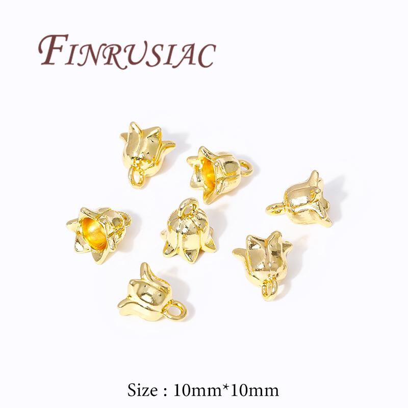 

18K Gold Plated Brass Flowers Charms For Jewelry,Pendants For Necklace Making Accessories,Handmade DIY Jewellery Materials 5 pieces