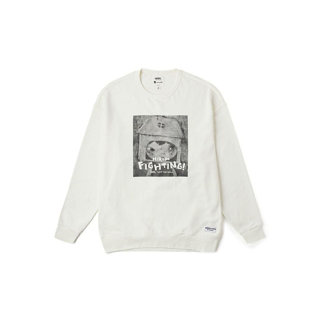 Vans X Hirono Collaboration Round Neck Drop Shoulder Simple Long Sleeve Sweatshirt Unisex Sweatshirt Off-White VN000KPJFS8
