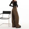 American Retro 2026 High-Waisted Wide-Leg Brown Jeans for Women