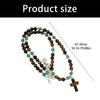 Adjustable Length Tigereye Crucifix Beaded Necklace 8mm Natural Beads Design Elegant Style and Good Luck Charm