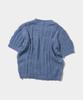 PLACE STUDIO Striped Soft Round Neck Crop Short Sleeve Knit Top [Green]