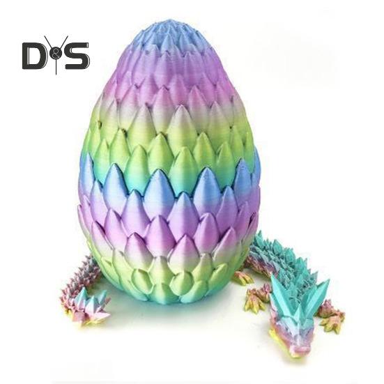 

3D-печатная фигурка драконьего яйца с подвижными суставами, китайская фигурка лунга, шарнирная модель дракона, игрушка-фиджет, настольное украшение, орнамент G