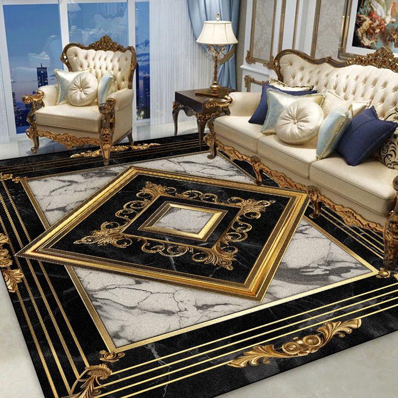 Luxurious Style European Carpet for Livinng Room Marble Decoration Home Large Area Rugs for Bedroom Cloakroom Non-slip Floor Mat