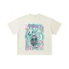 260 GSM Double Yarn 32 Count 100% Cotton Vocaloid V1 Hatsune Miku Print Unisex Heavy Cotton T Shirt