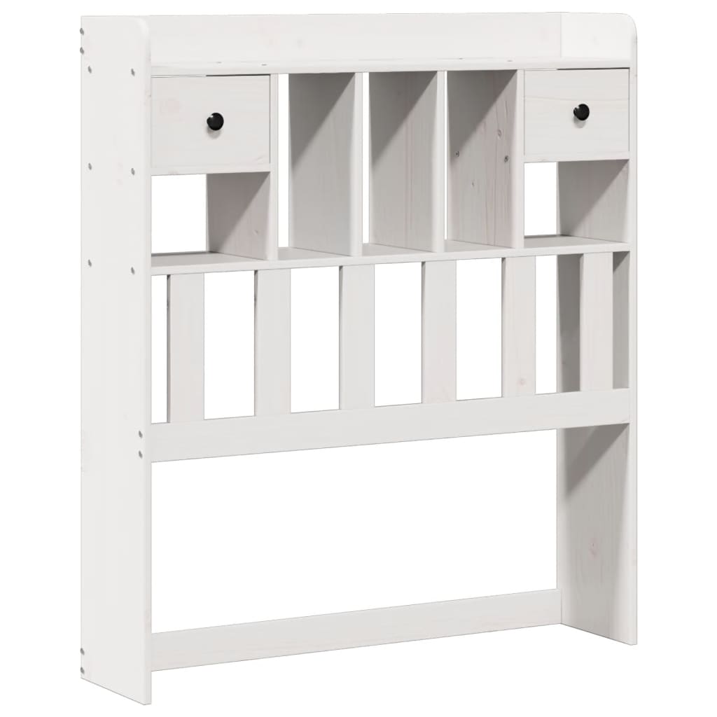 Solid Wood Bed with Shelf Without Mattress White 75x190 cm Pine