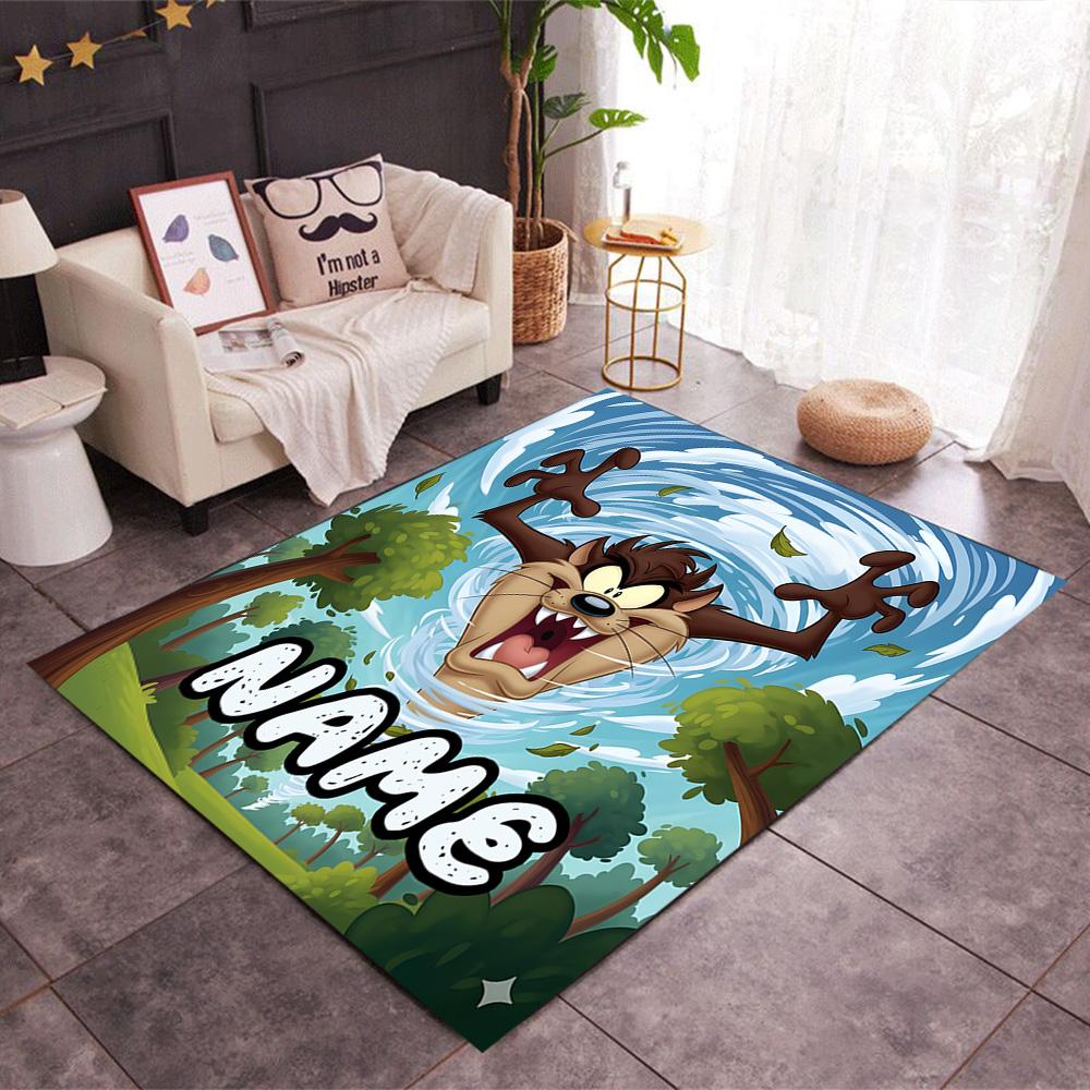 Looney Bulldog Fiery Attitude Personalized Text Carpet Perfect for Entryway Foyer Bedrooms Outdoor Anti-slip Rug Anime Office Decor Spiritual Gift