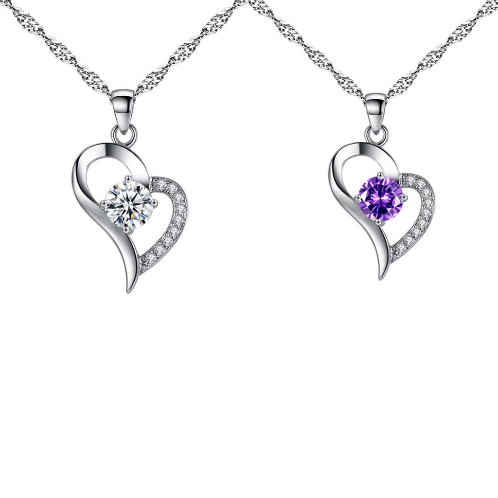 Buy Women Fashion Heart Pendant Necklace Heart Shape Love Crystal