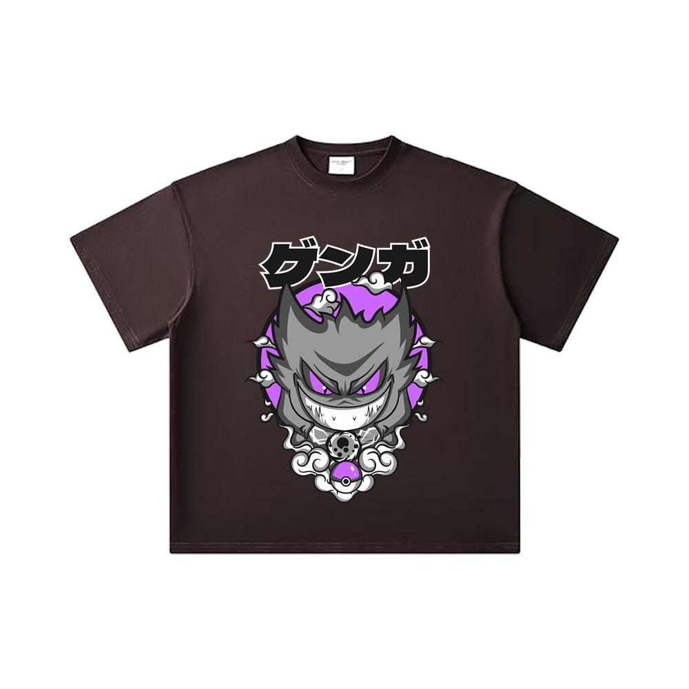 260 GSM Double Yarn 32 Count 100% Cotton Pokemon V10 Gengar Print Unisex Heavy Cotton T Shirt