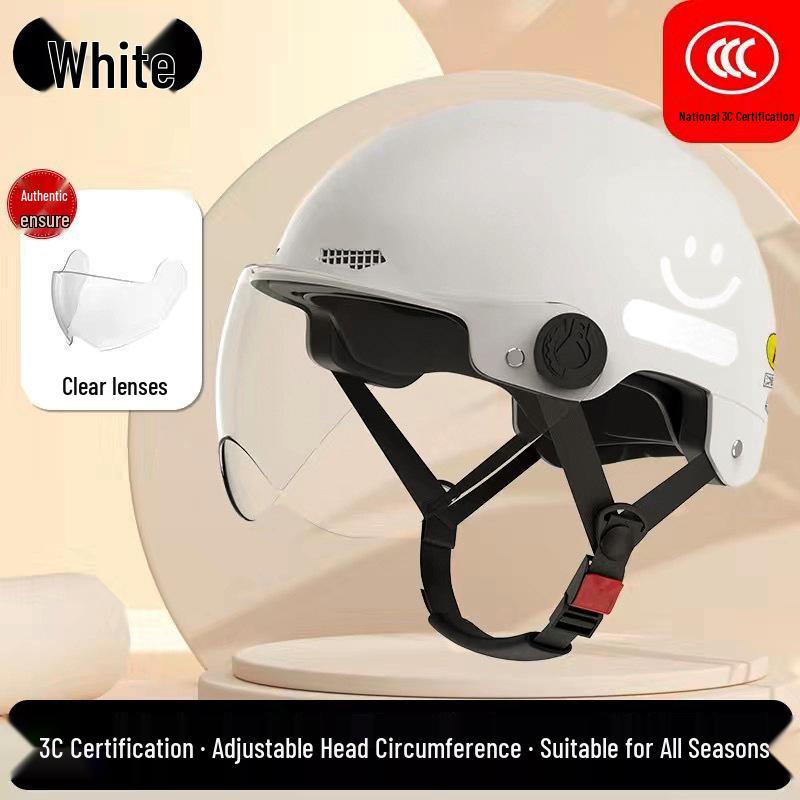3C Certified Women's Electric Scooter Helmet, Breathable, Sun-Protection, All-Season Half Helmet for Motorcycle Riding.