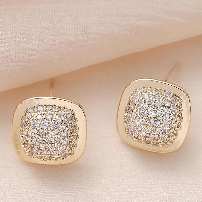 

Korean Geometric Rhinestone Tassel Earrings for Women