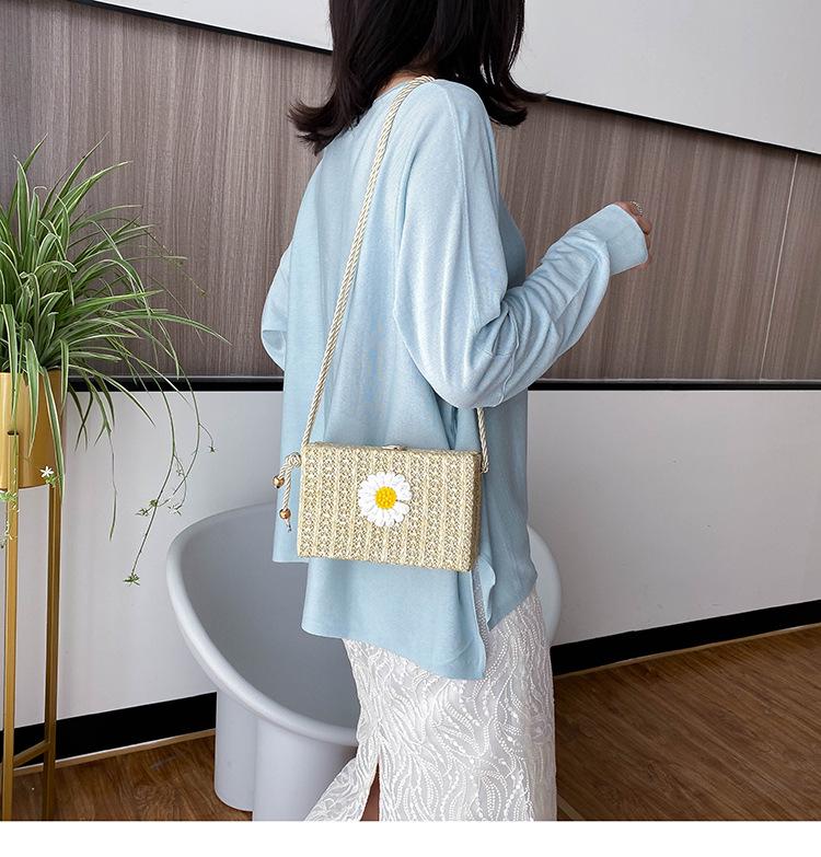 SCIONE Net Red Small Bag 2020 Women Messenger Bag Straw Woven Bag Small Square Bag Shoulder Bag